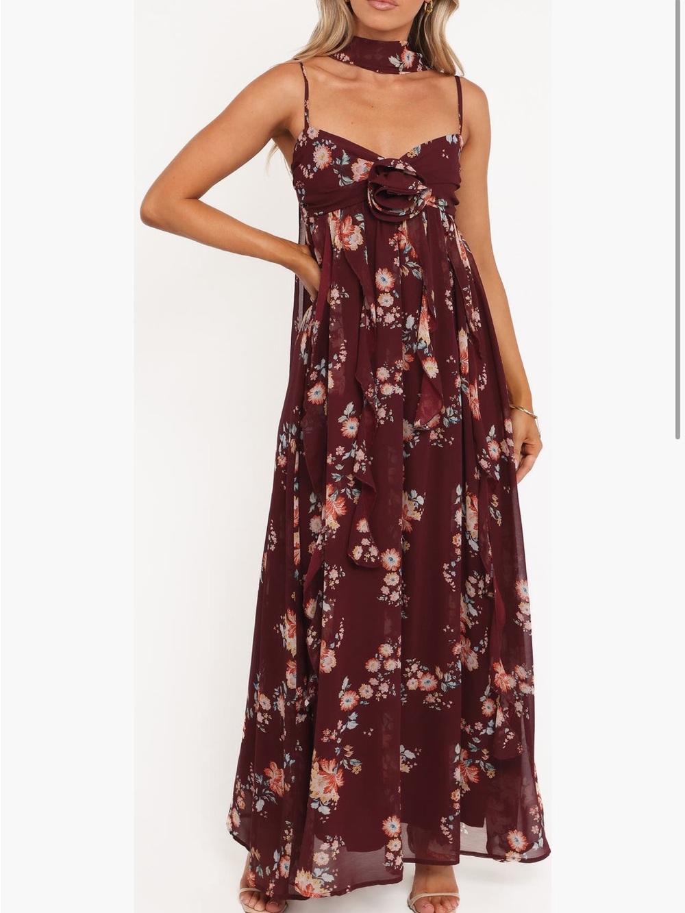 Petal & Pup Burgundy Floral Maxi Dress